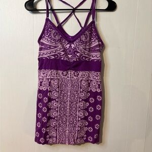 Athleta Purple Paisley Strappy Top